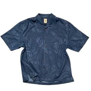 Jamaica Jaxx 100% Silk Tropical Hawaiian Casual SS Button Up Shirt Mens XL #122B